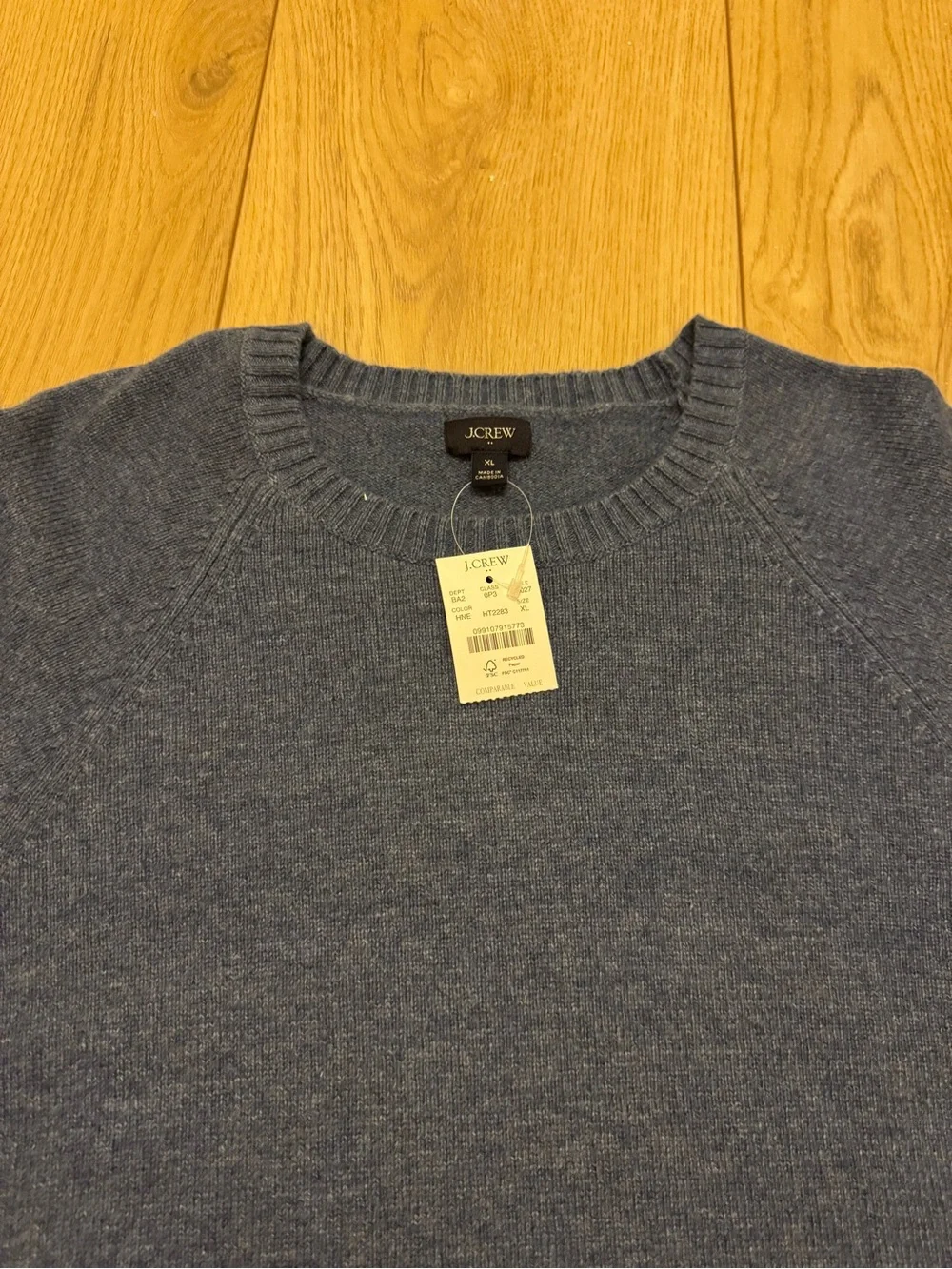 J.Crew Men’s Blue Crewneck Sweater – Size XL – New With Tags